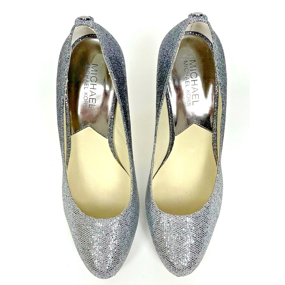 MICHAEL KORS Georgia Ombre Silver Gray Glitter High Heels Pumps Women's Size 7.5 - Picture 5 of 9